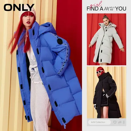 ONLY奥莱冬季三防面料90白鸭绒中长款面包服羽绒服女商品大图