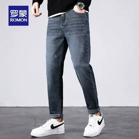 【秒杀清仓】罗蒙男士潮流牛仔裤春季新款时尚耐磨休闲裤修身长裤图片