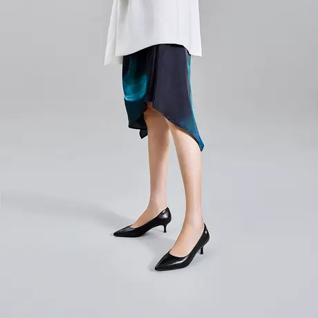 VME/舞魅高跟鞋新款2023设计感小众一脚蹬简约百搭细跟小个子单鞋商品大图