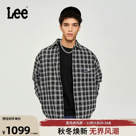 Lee商场同款23秋冬新品舒适多色格纹夹棉衬衫棉服男LMT006258201图片