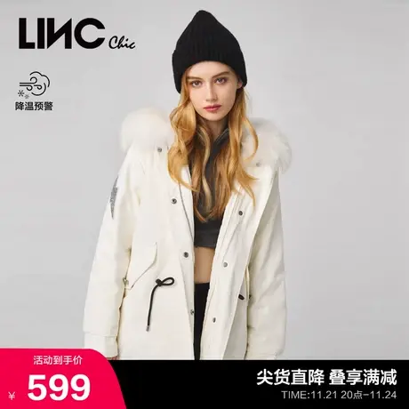 LINCCHIC金羽杰羽绒服女可拆卸派克服短款羽绒服女冬季2044273商品大图