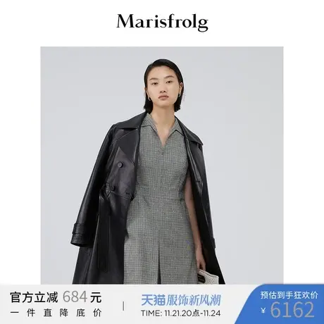 【夹克大衣外套】玛丝菲尔皮衣2023春季新款羊皮革皮衣外套商品大图