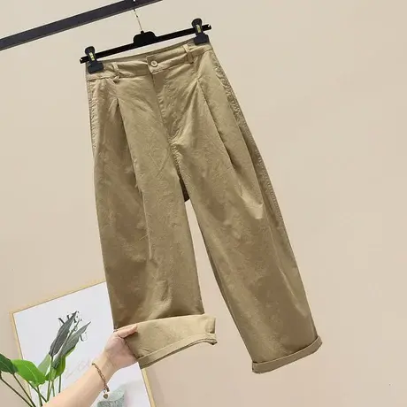 工装裤女显瘦高腰小个子春夏季老爹裤宽松简约休闲裤哈伦香蕉裤潮商品大图