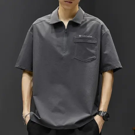 速干Polo衫男士冰丝凉感t恤男款夏季薄款体恤男装翻领短袖上衣服商品大图
