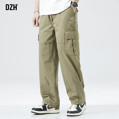 男士卡其色工装休闲裤男直筒宽松纯棉男裤春夏款2023新款美式裤子商品大图