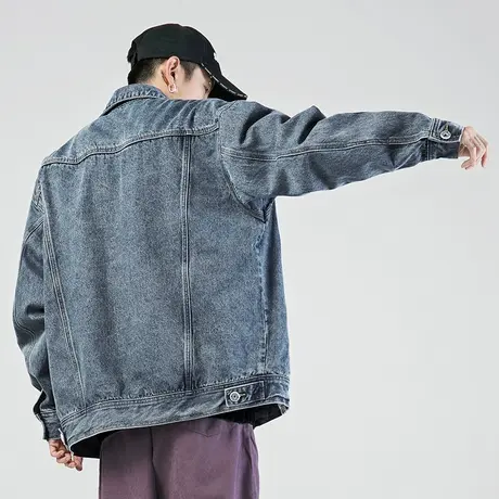 男生秋季情侣牛仔外套男款秋装棒球服男装2024新款夹克上衣牛仔衣商品大图