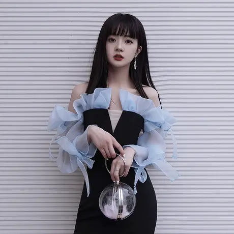 宴会高端晚礼服裙子女气质高贵仙女名媛平时可穿性感连衣裙中长款商品大图