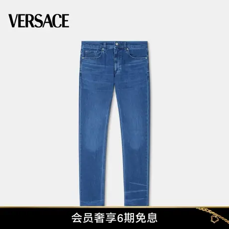 【春夏新品】VERSACE/范思哲 男士刺绣修身牛仔裤图片