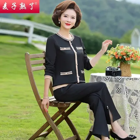 妈妈春装休闲运动两件套装上衣服秋冬中老年女装洋气长袖卫衣裤子商品大图