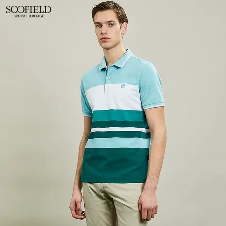 【1.5折秒杀】SCOFIELD商务都市polo衫男士短袖夏季休闲简约条纹商品大图