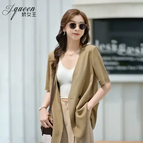 短袖西装外套女上衣薄款夏季新款小个子高级感气质职业休闲小西服商品大图