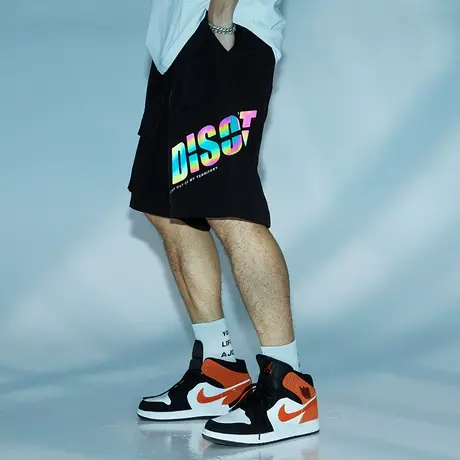 工装短裤男潮牌ins超火夏季机能反光宽松潮流港风嘻哈大码休闲裤商品大图