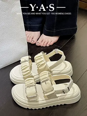 厚底增高罗马凉鞋女夏2024新款夏季爆款时尚时装松糕仙女风凉鞋拖商品大图