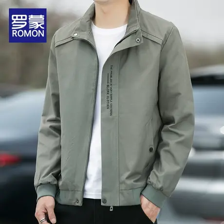 罗蒙秋季立领夹克男士2023新款宽松上衣服休闲春秋款工装外套男装图片
