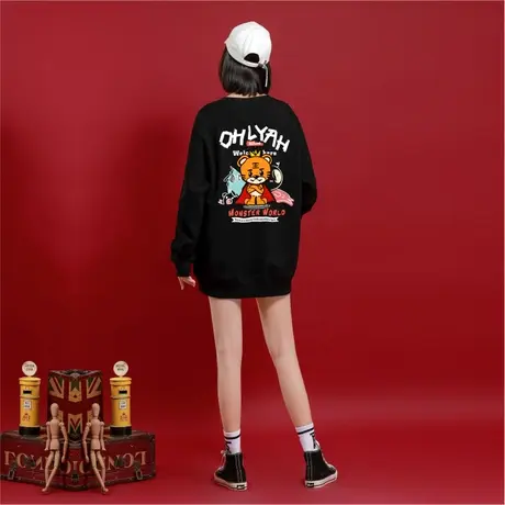 2023虎年本命年衣服女皇冠超人老虎情侣装时尚新年卫衣拜年定制商品大图