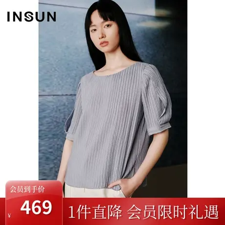 恩裳COVER2023年夏季新款定制压褶肌理感挺括微弹舒适桑蚕丝衬衫图片