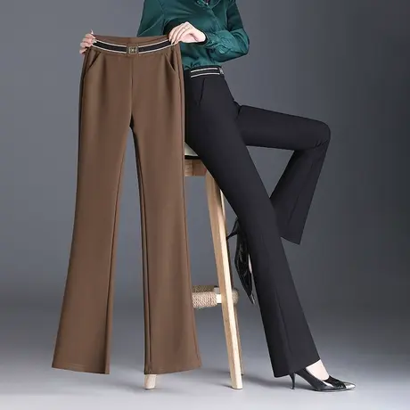 2023秋季新款高腰微喇裤女显瘦垂感气质长裤职业裤休闲通勤喇叭裤商品大图