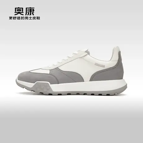 【高尔夫系列】奥康男鞋春秋季新款低帮时尚休闲鞋真皮拼色单鞋商品大图