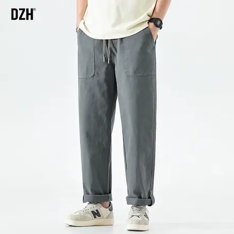 男士灰色直筒休闲裤男韩版潮流大码裤子男款纯棉工装裤2023年新款商品大图