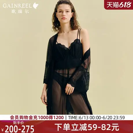 歌瑞尔吊带睡裙性感透视美背纯欲蕾丝睡袍2025年夏季新款家居服图片