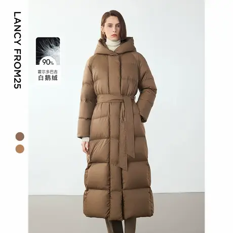 朗姿霍尔多巴吉白鹅绒长款设计感小众外套女2024年冬季新款羽绒服图片