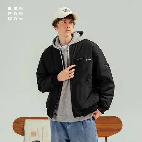 BEN.PANDA秋冬季飞行员夹克棉服男潮牌棉衣日系宽松休闲保暖外套图片