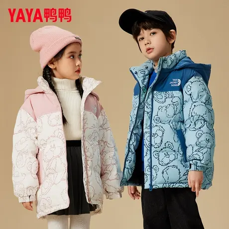 鸭鸭儿童羽绒服男女中大童2024新款宽松保暖加厚宽松短童装外套商品大图