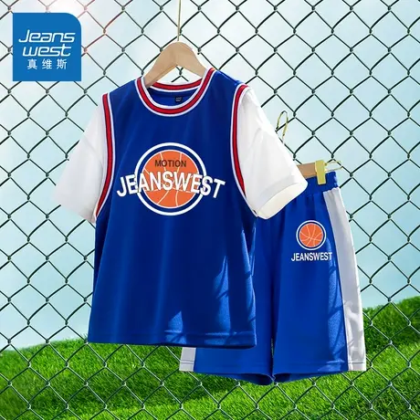 真维斯男童套装夏装儿童篮球服男孩运动服速干透气男大童短袖夏季商品大图