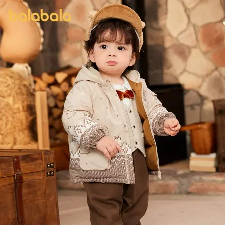 巴拉巴拉宝宝羽绒服轻便短款男童外套2025冬装精致潮酷萌时尚洋气商品大图