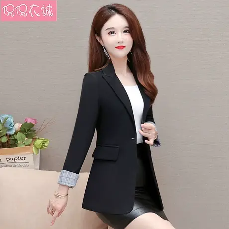 2023年秋装新款网红休闲短款小个子西服黑色修身小西装外套女爆款图片