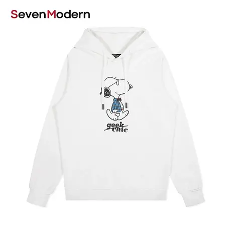 【清仓商场同款】柒牌潮牌SevenModern史努比联名潮流连帽卫衣图片