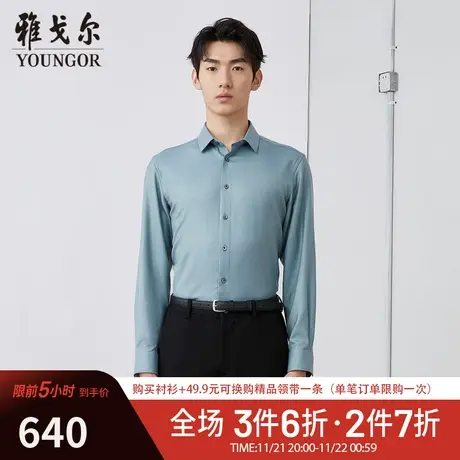 【商场同款】雅戈尔男士衬衫秋冬新款官方商务休闲长袖衬衫S3909商品大图