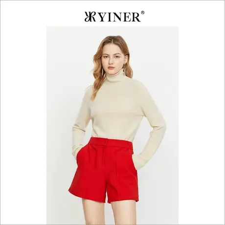 *YINER音儿女装冬季高领纯羊绒针织衫套头商品大图