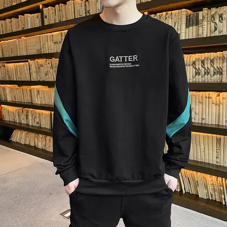 春秋新款卫衣男士长袖t恤潮流宽松圆领打底衫衣服男装秋装上衣服商品大图