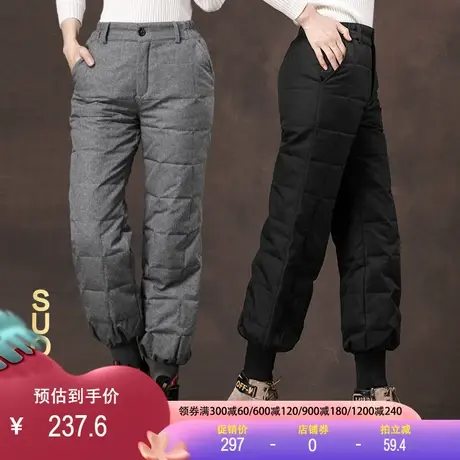 外穿保暖羽绒裤女高腰加厚显瘦修身百搭白鸭绒灯笼裤羽绒棉裤冬装图片