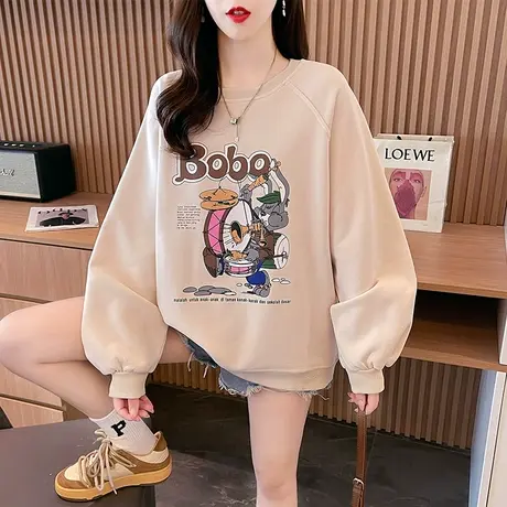 早秋小个子卫衣女春秋季韩版宽松大码薄款设计感小众减龄上衣外套商品大图