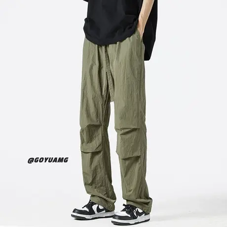 防水速干冰丝降落伞兵裤子男夏薄款潮牌美式hiphop休闲工装冲锋裤商品大图