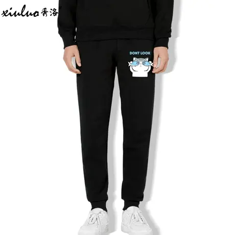 秀洛卫裤橘猫哈士奇柴犬狗狗印花动物图案裤子情侣小众时尚休闲裤图片