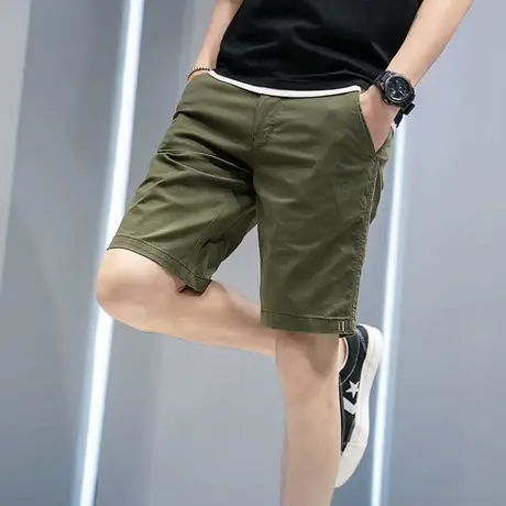 纯棉工装短裤男宽松直筒休闲五分夏季薄款休闲中裤全棉运动五分裤图片