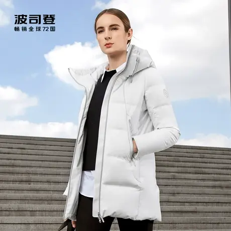 波司登奥莱羽绒服女新商务中款3D立体剪裁鹅绒外套商品大图