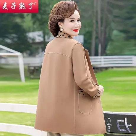 妈妈春秋新款风衣外套阔太太上衣老人60岁婆婆上衣服中老年女女装商品大图