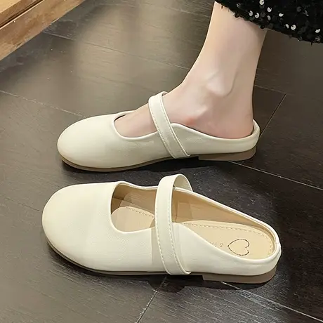 无后跟懒人鞋女一脚蹬2024夏季新款法式温柔包头半拖鞋女外穿半托商品大图
