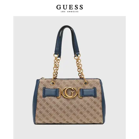 【38上新季】GUESS 女士复古满福经典拼色拉链单肩包商品大图