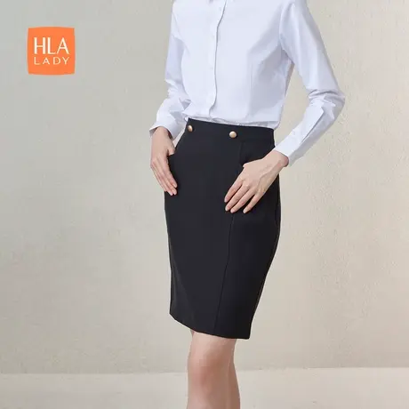 HLA/海澜之家时尚半身裙2024春夏新款显瘦商务休闲裙子女装商品大图