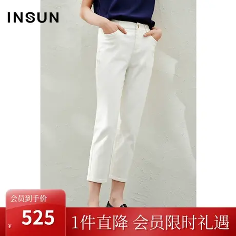 恩裳2023春款新款高品质白色水洗棉宽松锥形裤经典休闲裤图片