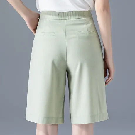 高腰西装短裤女夏薄款2023新款冰丝五分裤女夏季a字5分裤阔腿中裤商品大图