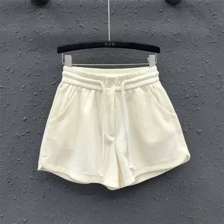 张贝贝网红女休闲松紧腰抽绳短裤女2023夏季新款宽松A字阔腿裤潮商品大图