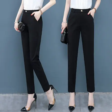冰丝小西裤女夏季新款显瘦百搭免烫小脚职业通勤工作九分正装女裤图片