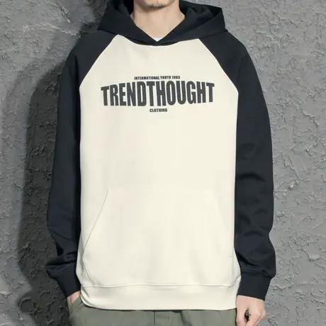 奕飏2022春秋季男士连帽套头卫衣帅气宽松美式休闲外套上衣韩版潮图片