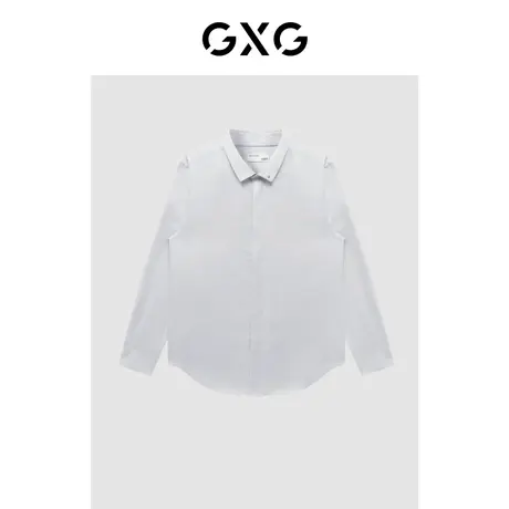 GXG男装 冬季正装白色时尚潮流休闲经典款翻领衬衫GC103012I商品大图